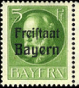 Stamp, Freistaat on Ludwig III, German States,  