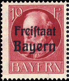Stamp, Freistaat on Ludwig III, German States,  