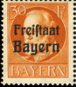 Stamp, Freistaat on Ludwig III, German States,  