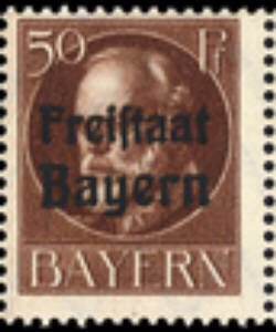 Stamp, Freistaat on Ludwig III, German States,  