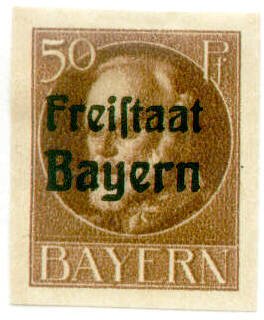 Stamp, Freistaat on Ludwig III, German States,  