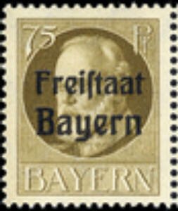 Stamp, Freistaat on Ludwig III, German States,  