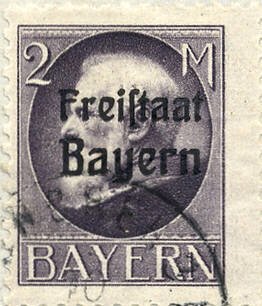 Stamp, Freistaat on Ludwig III, German States,  