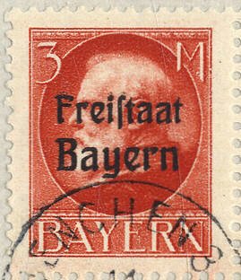 Stamp, Freistaat on Ludwig III, German States,  