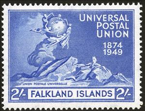 Stamp, UPU Monument, Falkland Islands,  