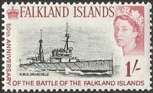 Stamp, HMS Invincible, Falkland Islands,  