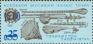 Light-blue surcharge on stamp