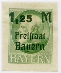 Stamp, new value on Freistaat, German States,  