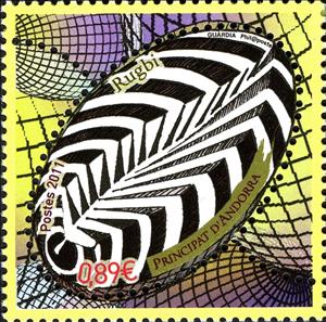 Stamp, Rugby World Cup 2011, Andorra, French Administration,  , Rugby
