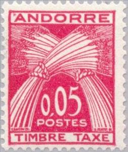 Stamp, Cornsheaf, Andorra, French Administration,  , Crops, Agriculture