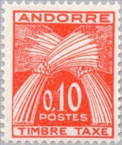 Stamp, Cornsheaf, Andorra, French Administration,  , Crops, Agriculture