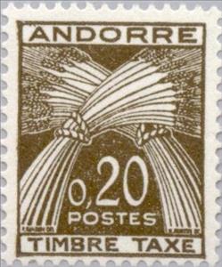 Stamp, Cornsheaf, Andorra, French Administration,  , Crops, Agriculture