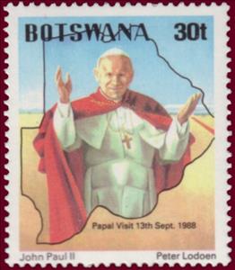 Stamp, Map, portrait, Botswana,  