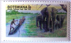 Stamp, African Elephant (Loxodonta africana), Botswana,  , Tourism, Elephants