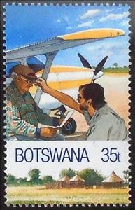 Stamp, Doctore and Pilote, Botswana,  , Pilots, Aviation, Aircrafts