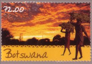 Stamp, Sunset, Botswana,  