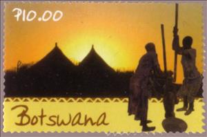 Stamp, Sunset, Botswana,  