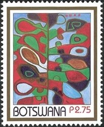 Stamp, Nxaedom Qhomatca (Ankie), Botswana,  , Art