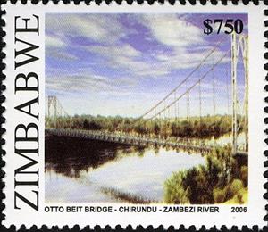 Stamp, Bridges of Zimbabwe - Otto Beit Bridge - Chirundu - Zambezi, Zimbabwe,  