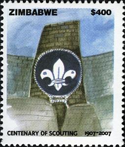 Stamp, Scouting Centenary, Zimbabwe,  , Scouting