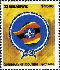 Stamp, Scouting Centenary, Zimbabwe,  , Scouting