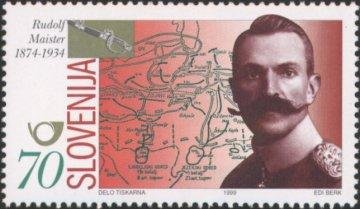 Stamp, Prominent Slovenes - Rudolf Maister (1874-1934), Slovenia,  , Generals, Literary People (Poets and Writers)