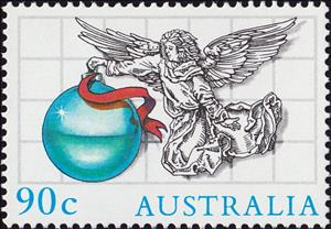 Stamp, Angel With Bauble, Australia,  , Christmas