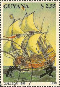 Stamp, Galleon, Guyana,  