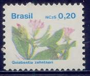 Stamp, Brazilian Flora. Quiabentia zehntneri, Brazil,  , Flowers