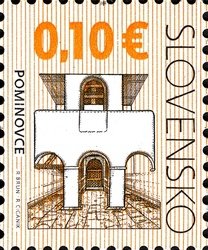 Stamp, Church of St. John the Baptist in Sedmerovec - Pominovce, Slovakia,  