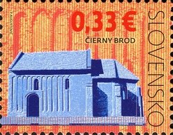 Stamp, The Church in Cierny Brod, Slovakia,  , Churches - Cathedrals - Basilicas - Chapels