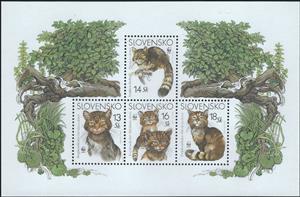 Souvenir Sheet, European Wild Cat (Felis sylvestris sylvestris), Slovakia,  , Mammals, Cats, Animals (Fauna)
