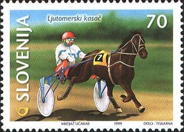 Stamp, Fauna - Horses, Slovenia,  , Horses, Animals (Fauna), Equestrianism and horse riding