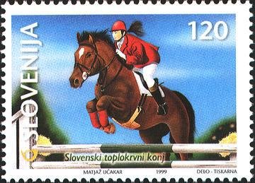 Stamp, Fauna - Horses, Slovenia,  , Horses, Animals (Fauna), Equestrianism and horse riding