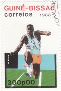 Stamp, Long-jump, Guinea-Bissau,  , Athletics, Olympic Games, Athletes