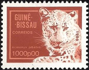 Stamp, Leopard (Panthera pardus), Guinea-Bissau,  , Mammals, Leopards, Animals (Fauna)