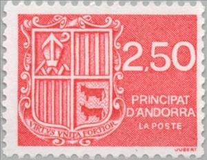 Stamp, Coat of arms, Andorra, French Administration,  , Heraldic Animals, Coats of Arms