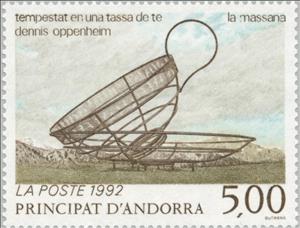 Stamp, Modern art, Andorra, French Administration,  , Sculptures
