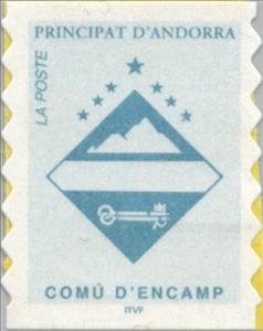 Stamp, Coat of arms Encamp, Andorra, French Administration,  , Keys, Coats of Arms