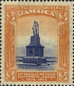Stamp, Charles Metcalf Monument, Jamaica,  