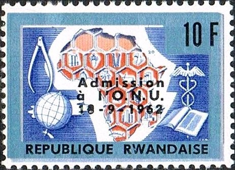 RW-U 218 (Ruanda-Urundi) overprinted with metal color board