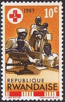 Stamp, Infant Welfare, Rwanda,  , Red Cross and Red Crescent