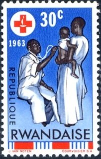 Stamp, Healthcare, Rwanda,  , Red Cross and Red Crescent