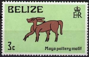 Stamp, White-tailed deer, Belize,  , Art