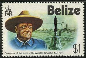 Stamp, Winston Churchill (1874-1965), British statesman, Belize,  , Politicians