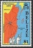 Stamp, Map of Belize, the Holy Family, Belize,  , Maps, Christmas