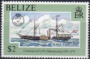 Stamp, RMS "Eagle", 1856, Belize,  