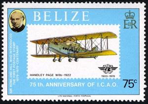 Stamp, Handley Page W8b, 1922, Belize,  , Aviation, Aircrafts