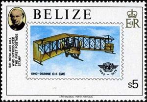 Stamp, Dunne D. 5, 1910, Belize,  , Aviation, Aircrafts