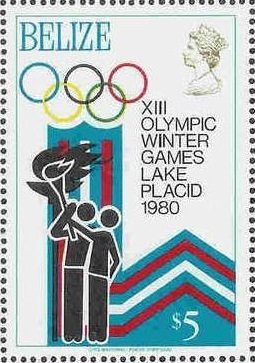 Stamp, Torch bearers, Belize,  , Olympic Games